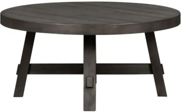 Liberty Furniture Modern Farmhouse Dusty Charcoal Splay Leg Cocktail Table