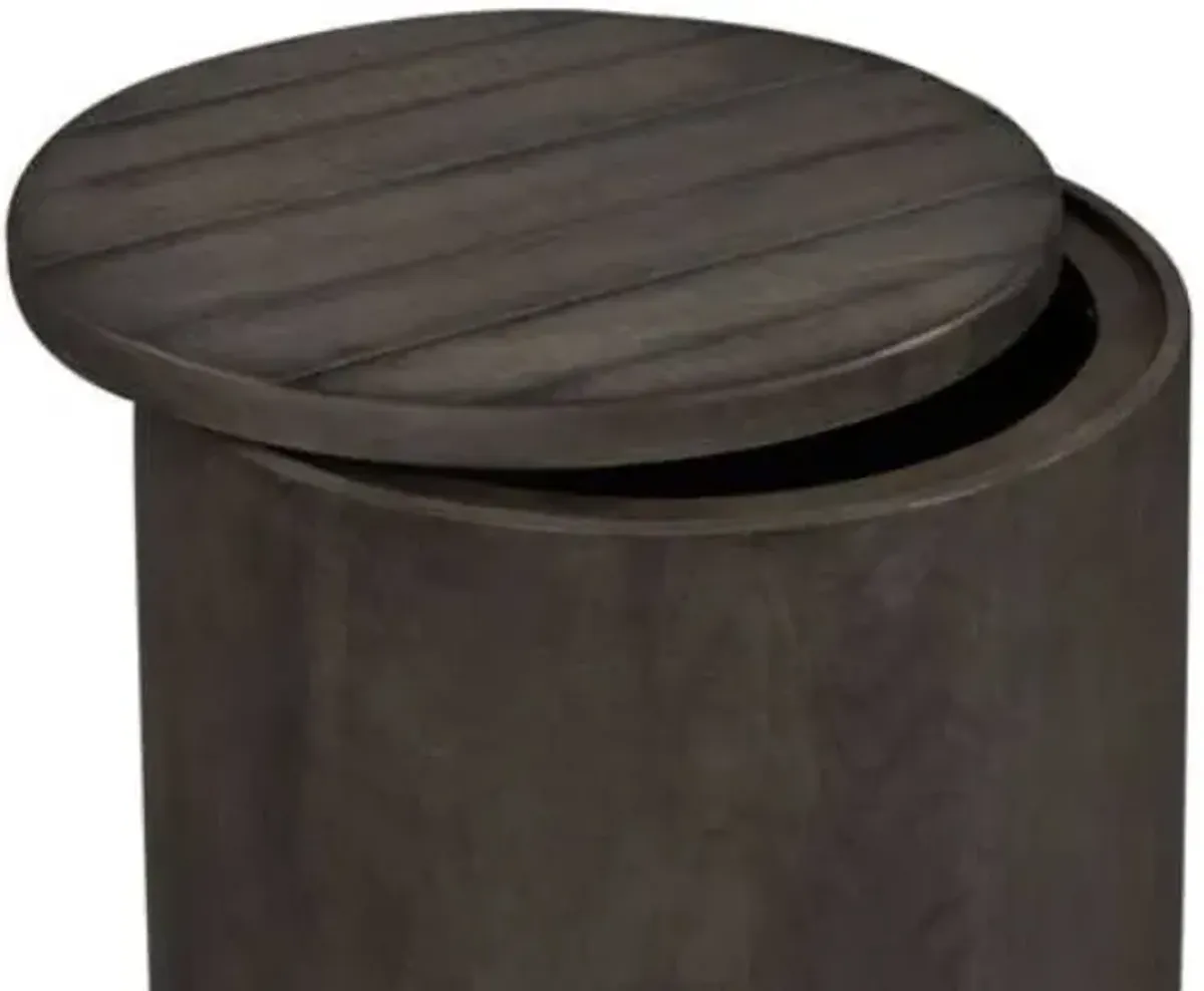 Liberty Furniture Modern Farmhouse Dusty Charcoal Drum End Table