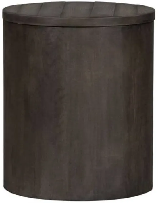 Liberty Modern Farmhouse Dusty Charcoal Drum End Table