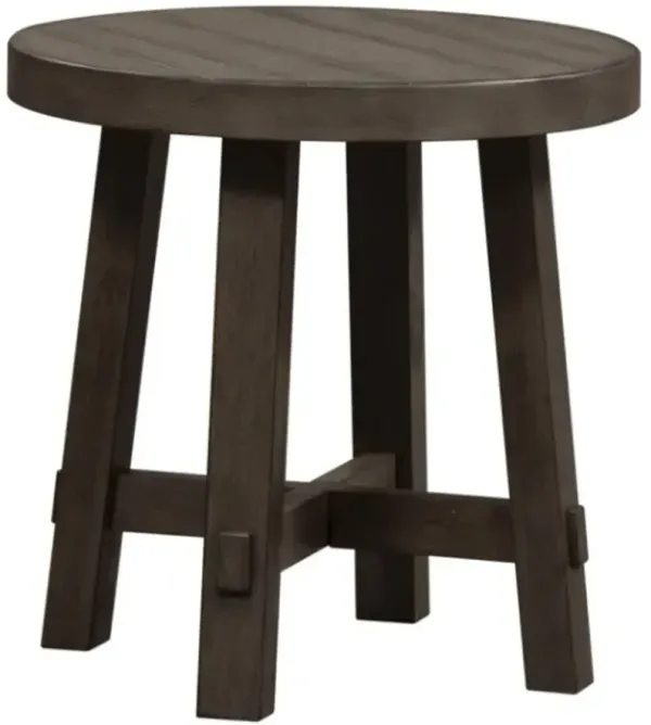 Liberty Furniture Modern Farmhouse Dusty Charcoal Splay Leg End Table