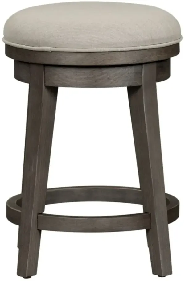 Liberty Furniture Modern Farmhouse Dark Gray Console Swivel Stool - Set of 2