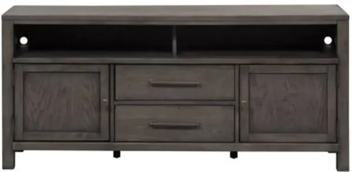 Liberty Furniture Modern Farmhouse Dusty Charcoal 66" Entertainment Console