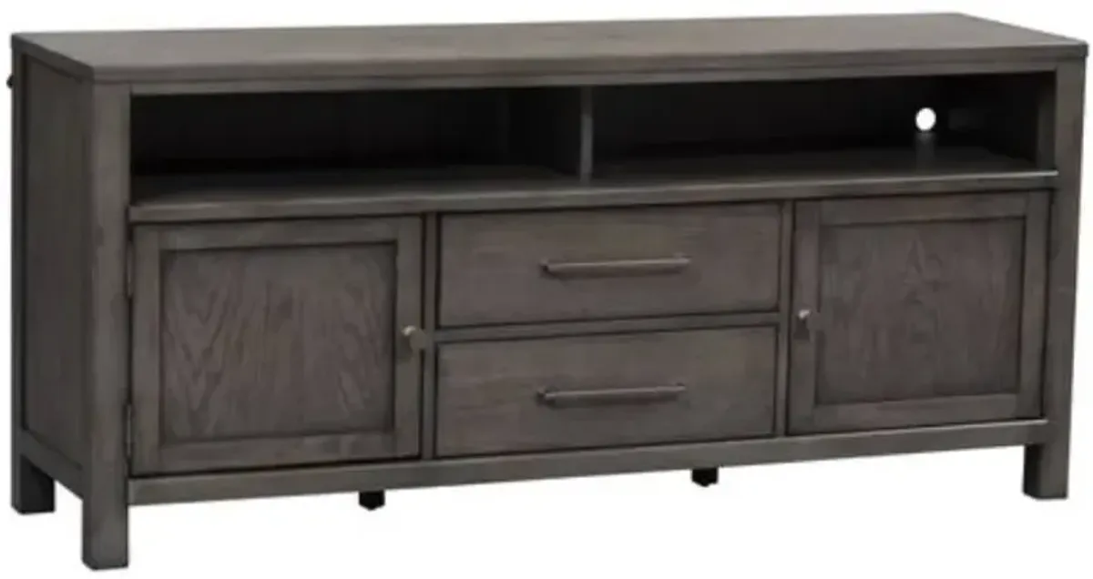 Liberty Furniture Modern Farmhouse Dusty Charcoal 66" Entertainment Console