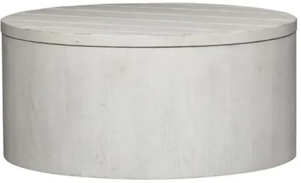 Liberty Furniture Modern Farmhouse White Drum Cocktail Table
