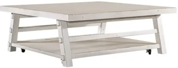 Liberty Furniture Modern Farmhouse Flea Market White Oversized Cocktail Table