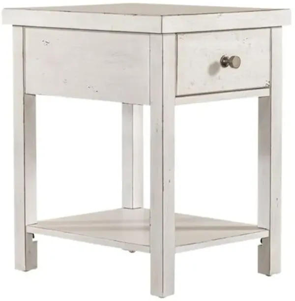 Liberty Furniture Modern Farmhouse Flea Market White Chair Side Table