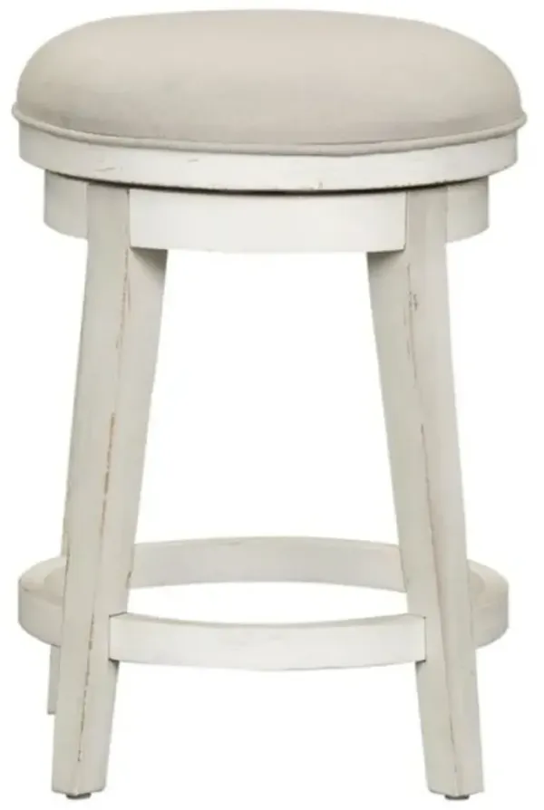 Liberty Furniture Modern Farmhouse White Console Swivel Stool - Set of 2