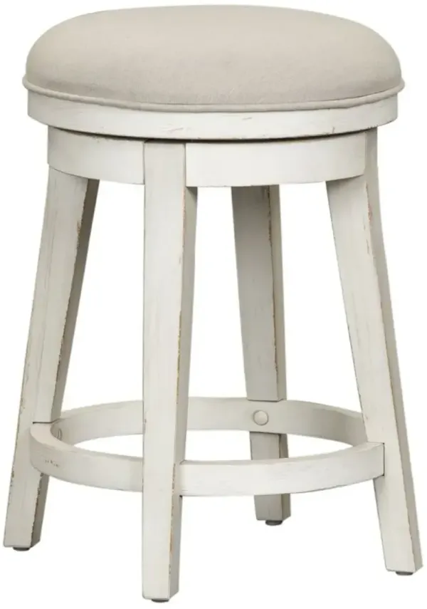 Liberty Furniture Modern Farmhouse White Console Swivel Stool - Set of 2