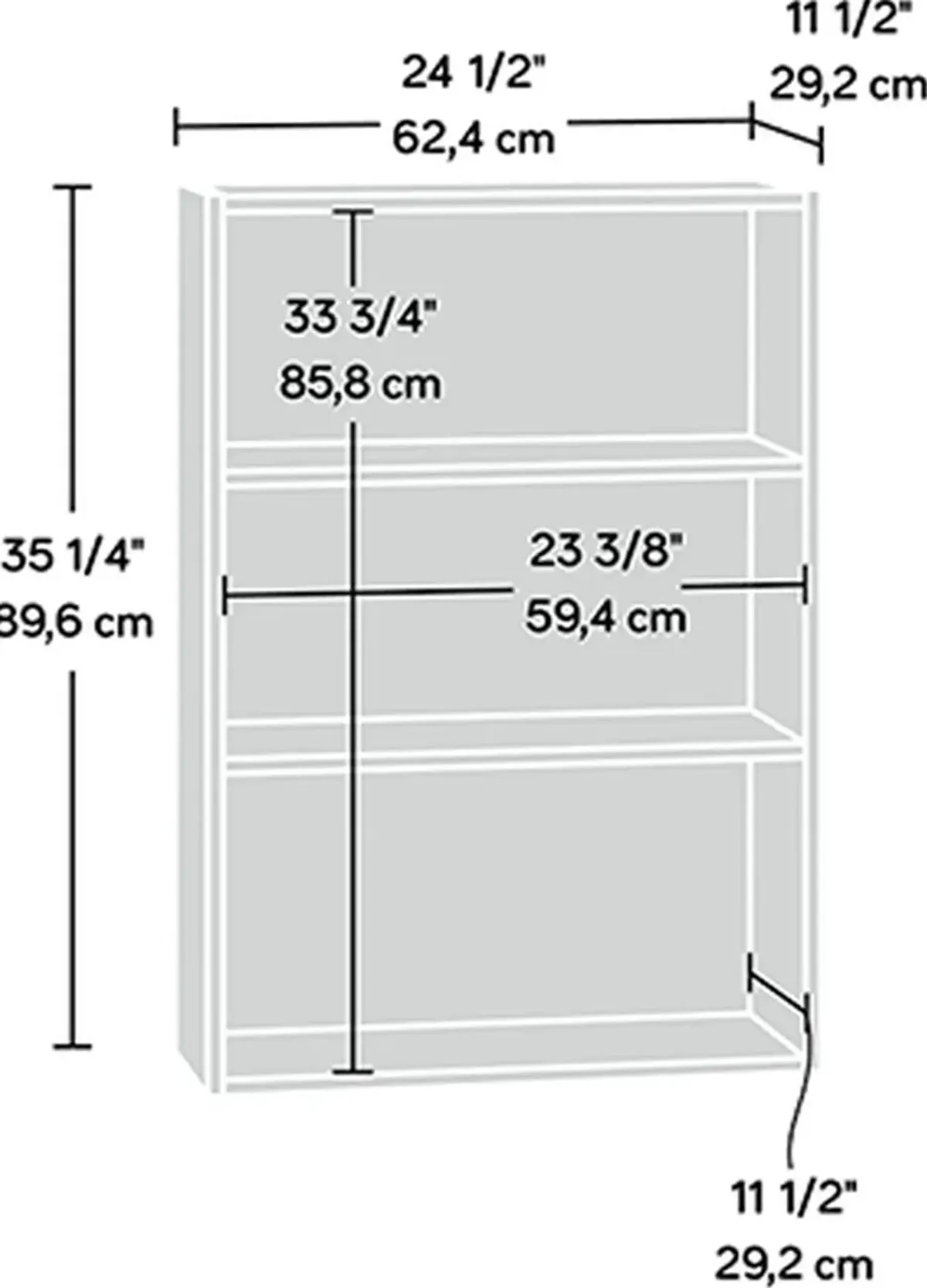 Sauder® Beginnings® Cinnamon Cherry 3-Shelf Bookcase