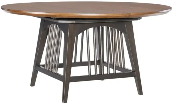 Legacy Classic Fenmore Distressed Cherry Dining Table with Dark Mocha Base