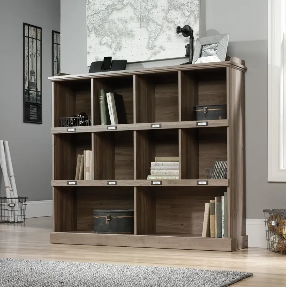 Sauder® Barrister Lane® Salt Oak® Cubby Bookcase