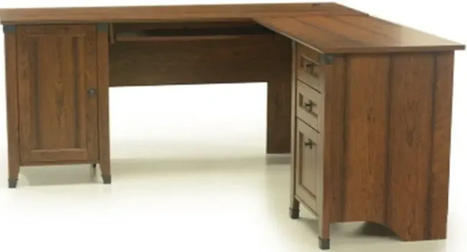 Sauder® Carson Forge® Washington Cherry Corner Computer Desk