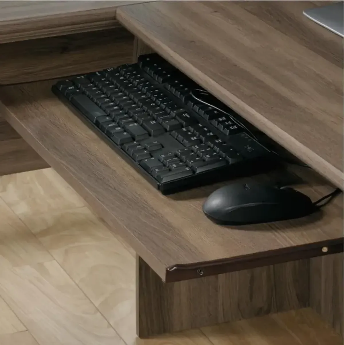 Sauder® Harbor View® Salt Oak® Corner Computer Desk