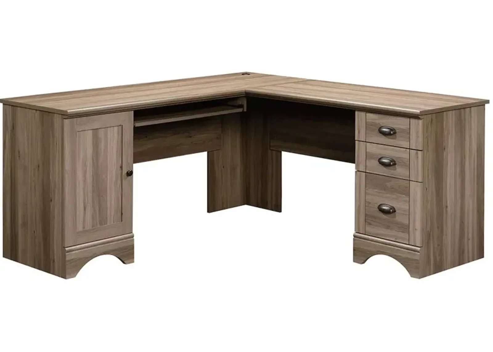 Sauder® Harbor View® Salt Oak® Corner Computer Desk