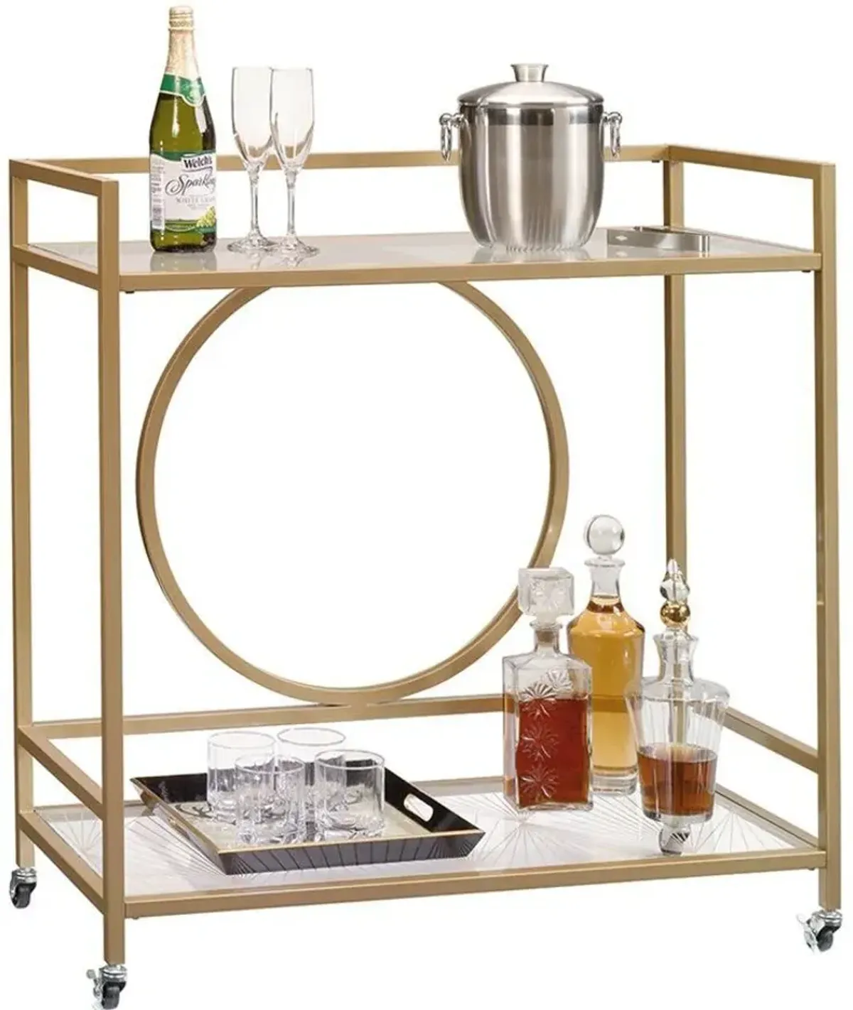 Sauder® International Lux® Satin Gold Bar Cart