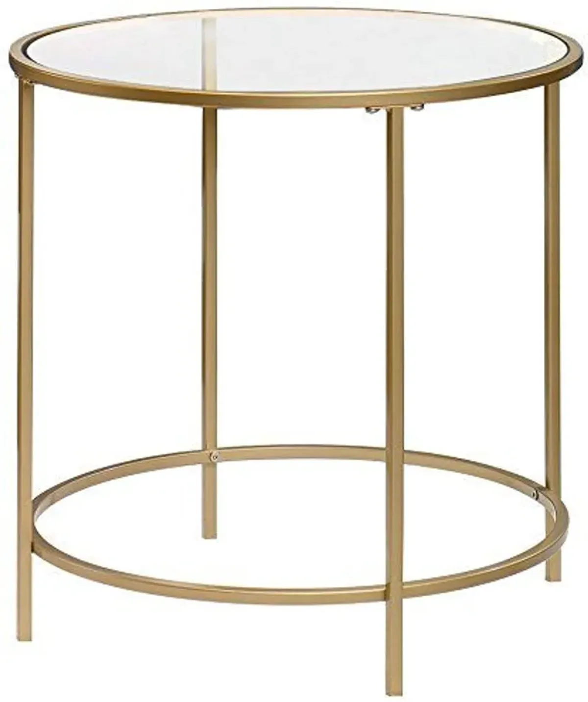 Sauder® International Lux® Glass Top Round Side Table with  Satin Gold Frame 