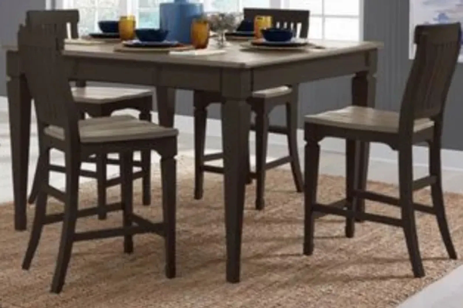 Liberty Allyson Park 5-Piece Black Forest/Ember Gray Gathering Dining Table Set