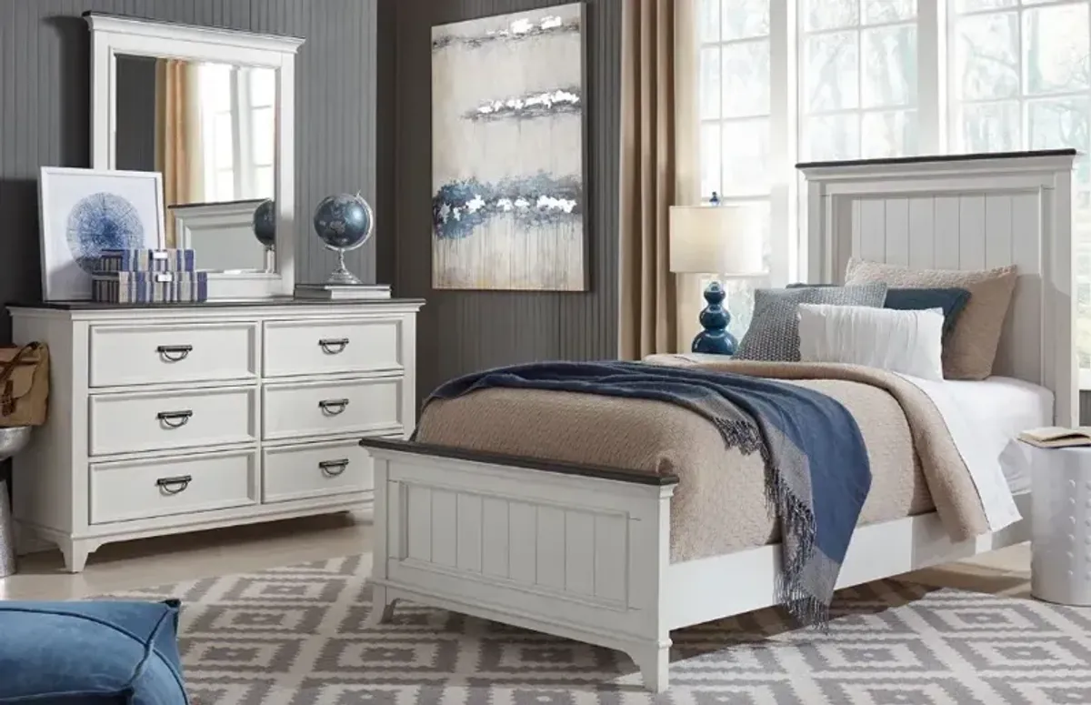 Liberty Furniture Allyson Park 3-Piece Charcoal/Wirebrushed White Full Bedroom Set  