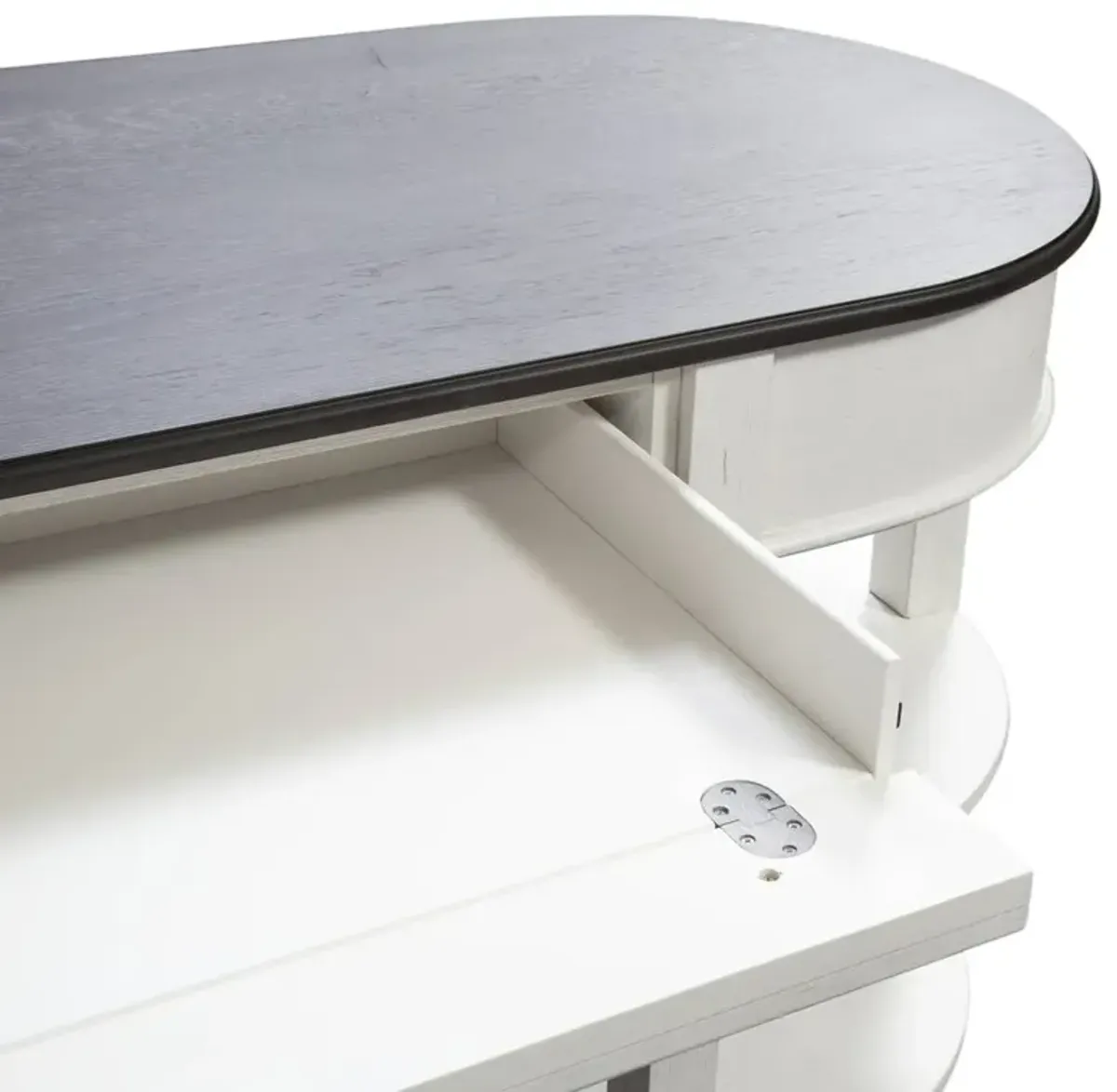 Liberty Furniture Allyson Park Charcoal Top Optional L-Shaped Desk Set with Wirebrushed White Base