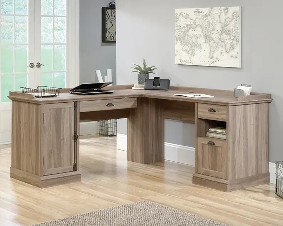 Sauder® Barrister Lane® Salt Oak® L-Shaped Desk