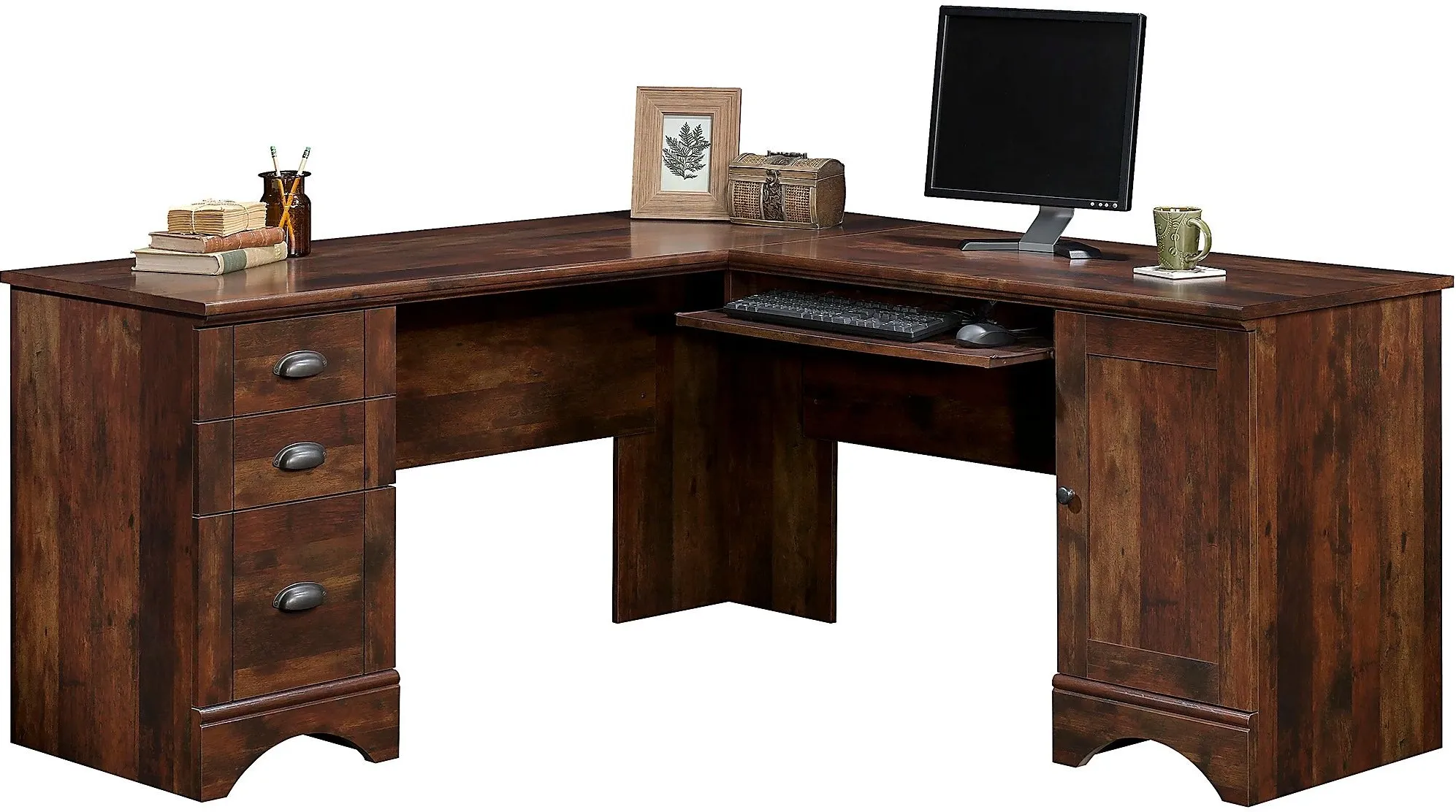 Sauder® Harbor View® Curado Cherry® Corner Computer Desk