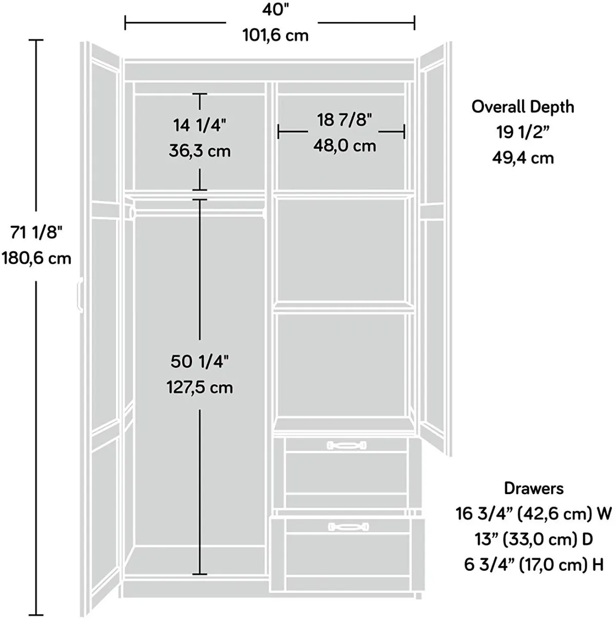Sauder® Select White Wardrobe/Storage Cabinet