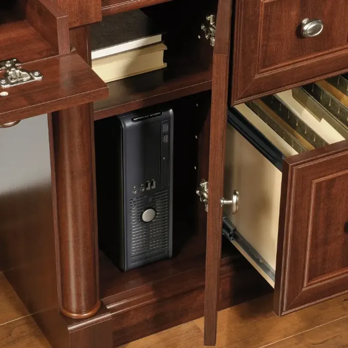 Sauder® Palladia® Select Cherry Computer Desk with Hutch