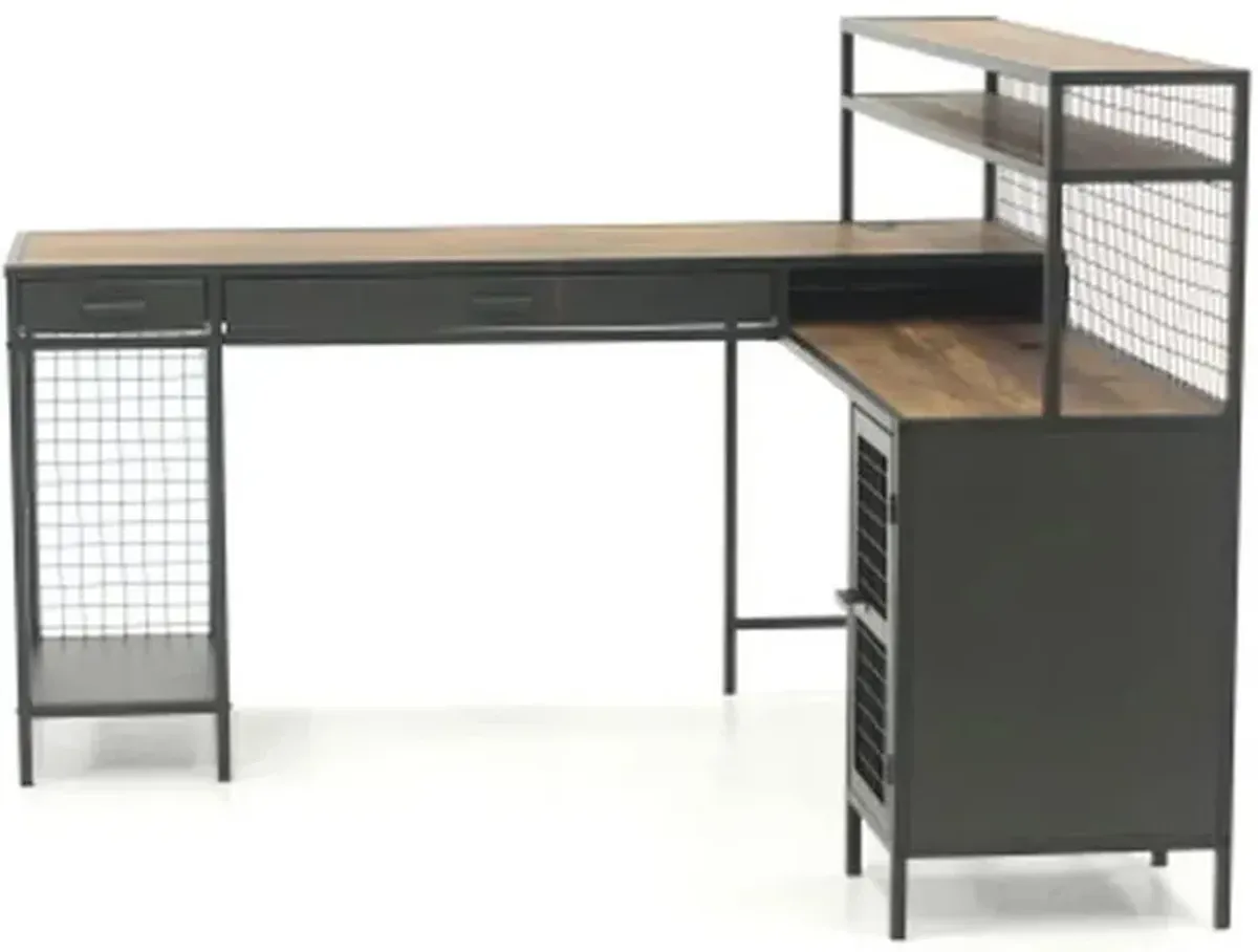 Sauder® Boulevard Café Vintage Oak® L-Shaped Desk