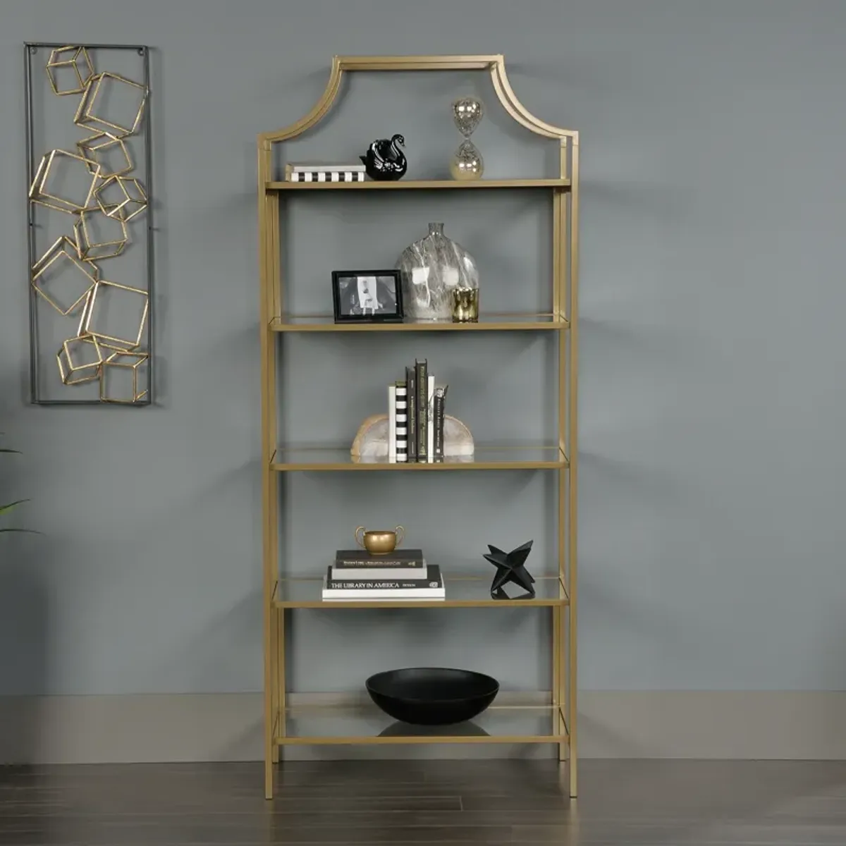 Sauder® International Lux® Satin Gold Bookcase