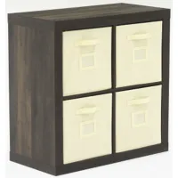 Sauder® Stow-Away Smoked Oak 4-Cube Organizer