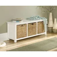 Sauder® Cottage Road® White Bench with Baskets