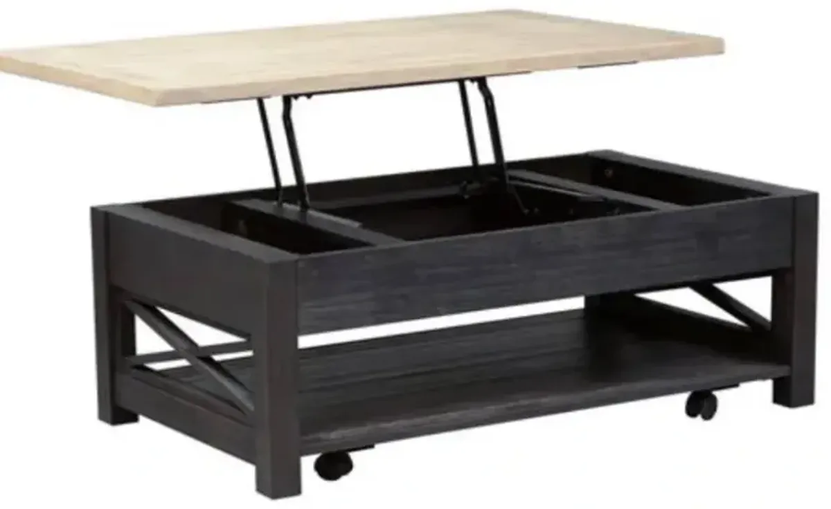 Liberty Furniture Heatherbrook Ash Lift Top Cocktail Table with Charcoal Base 