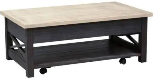 Liberty Furniture Heatherbrook Ash Lift Top Cocktail Table with Charcoal Base 