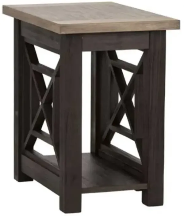 Liberty Furniture Heatherbrook Ash Top Side Chair Table with Charcoal Base