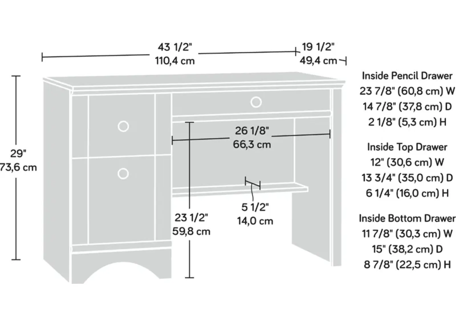 Sauder® Harbor View® Salt Oak® Computer Desk