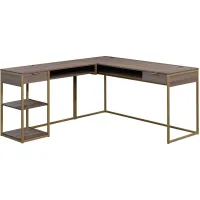 Sauder® International Lux® Diamond Ash L-Shaped Desk
