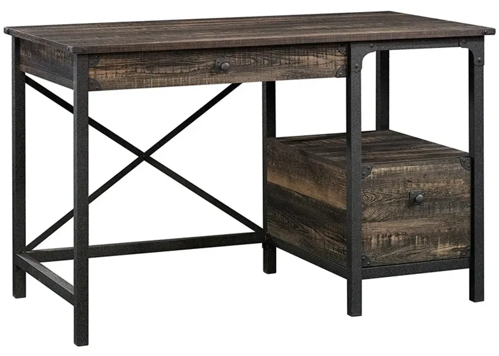 Sauder® Steel River® Carbon Oak® Desk