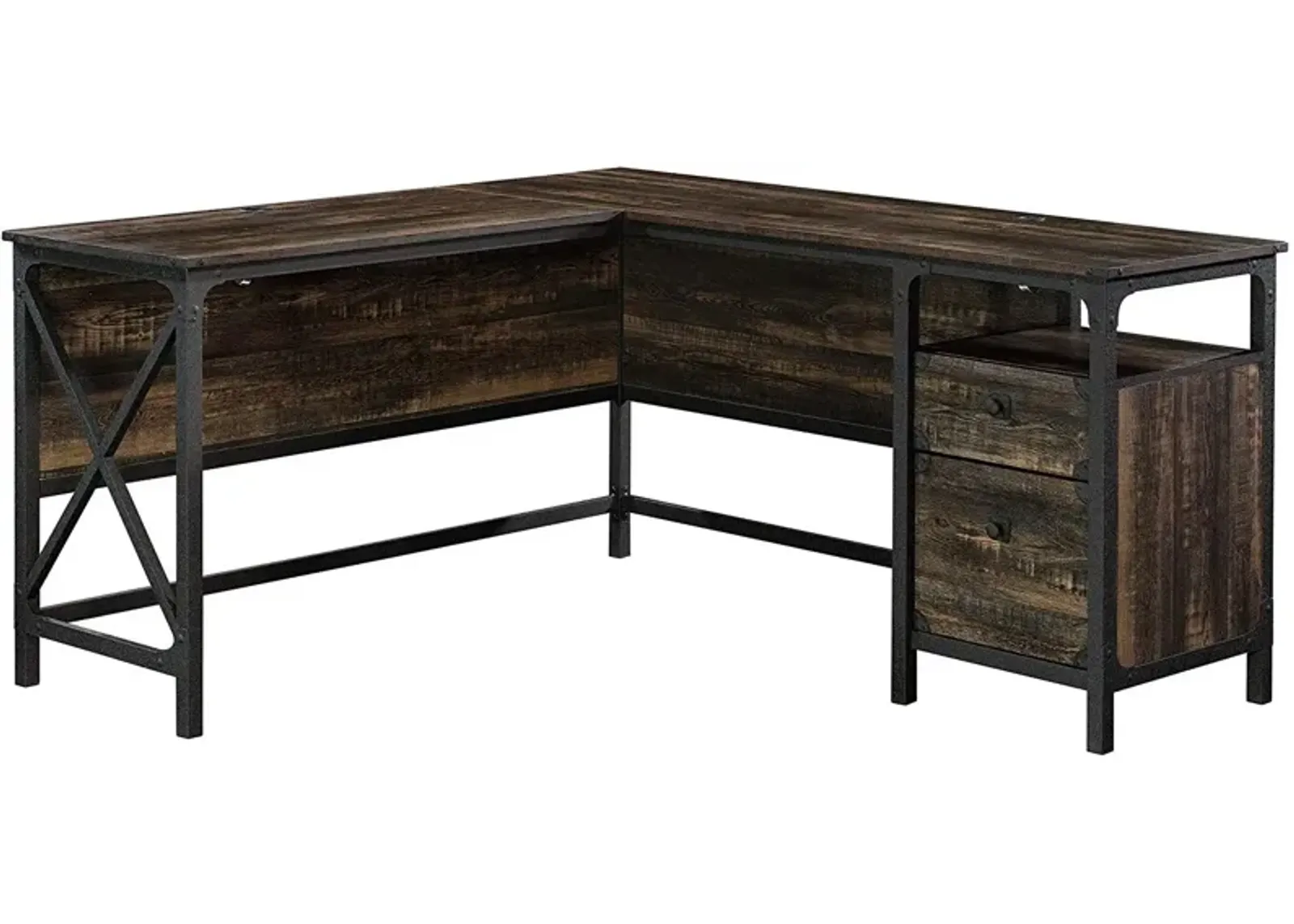 Sauder® Steel River® Carbon Oak® L-Shaped Desk