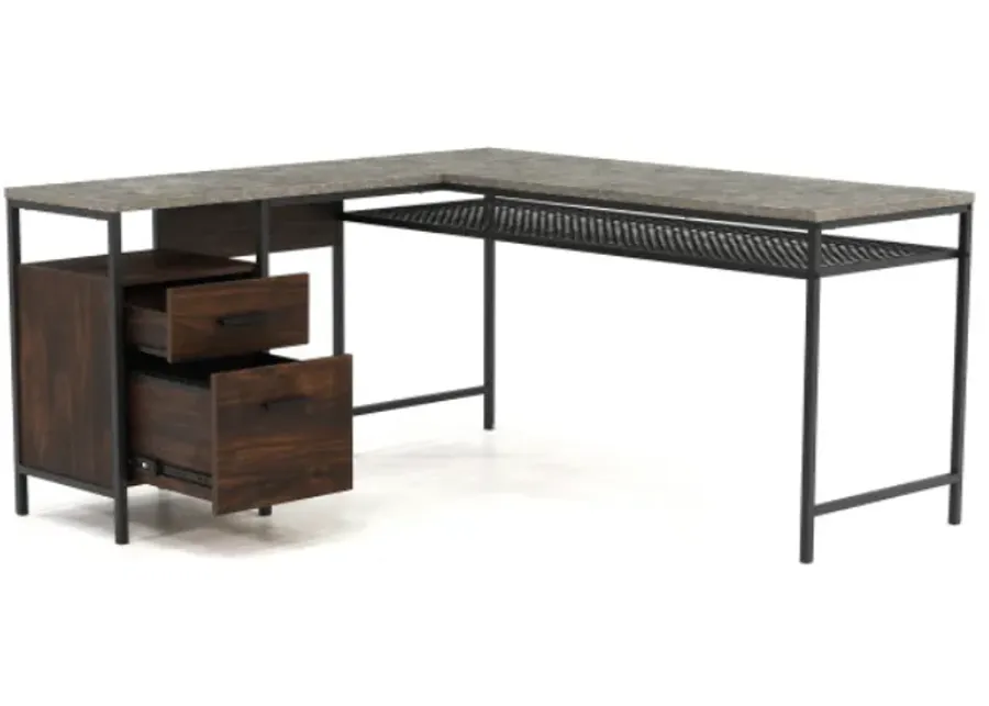 Sauder® Market Commons® Rich Walnut L-Shaped Desk