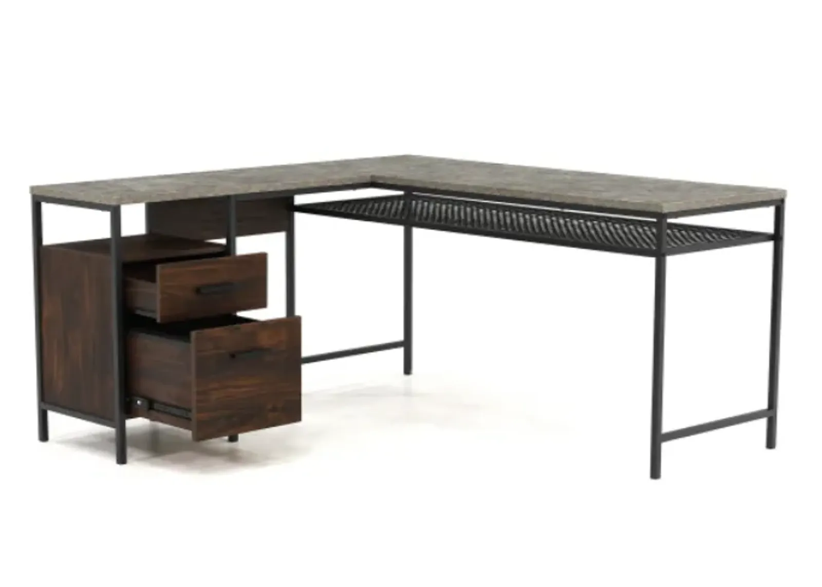 Sauder® Market Commons® Rich Walnut L-Shaped Desk