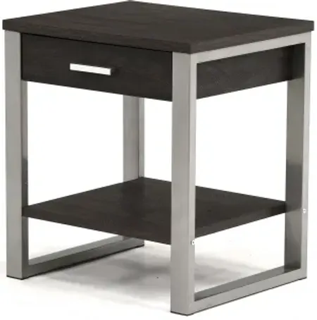 Sauder® Rock Glen® Blade Walnut Contemporary Metal/Wood 1-Drawer Side Table