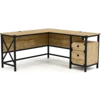 Sauder® Steel River® Milled Mesquite L-Shaped Desk