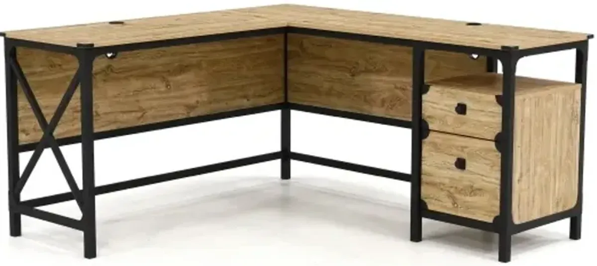 Sauder® Steel River® Milled Mesquite L-Shaped Desk