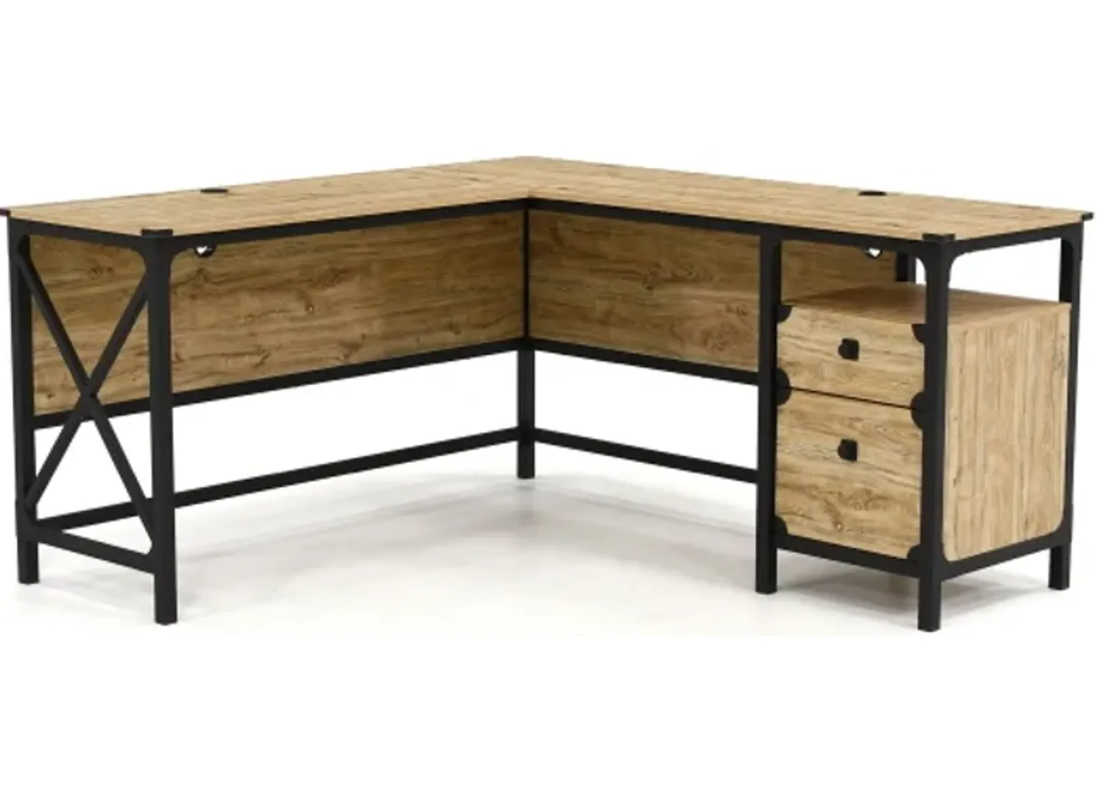 Sauder® Steel River® Milled Mesquite L-Shaped Desk