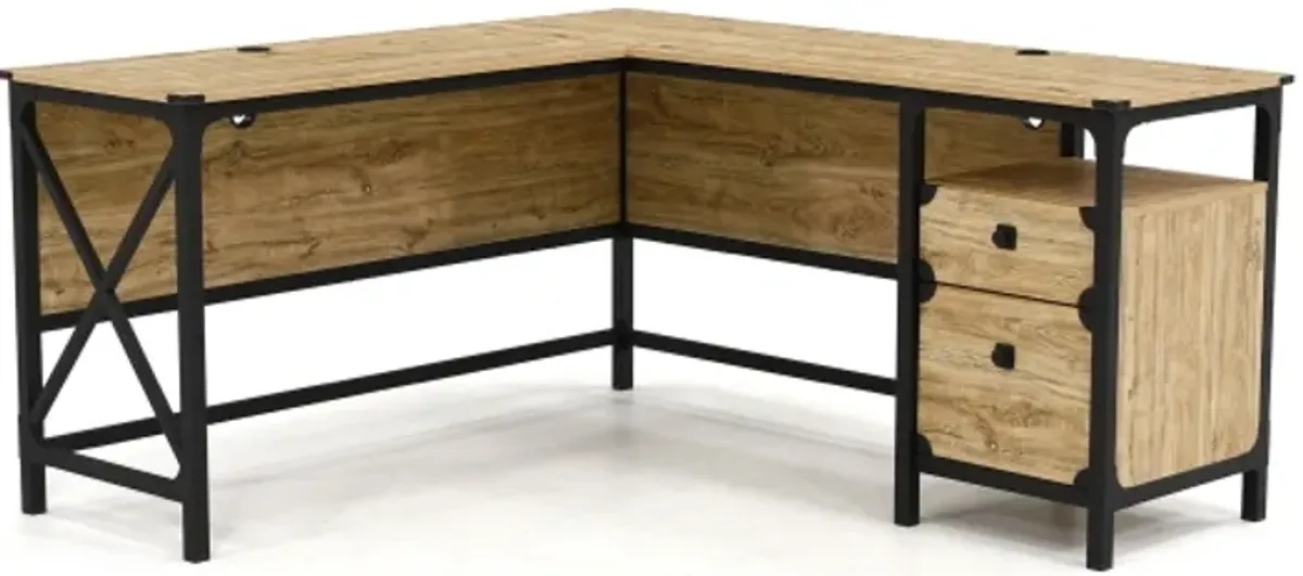 Sauder® Steel River® Milled Mesquite L-Shaped Desk