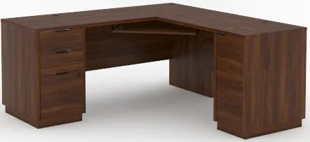 Sauder® Englewood® Spiced Mahogany L-Shaped Desk
