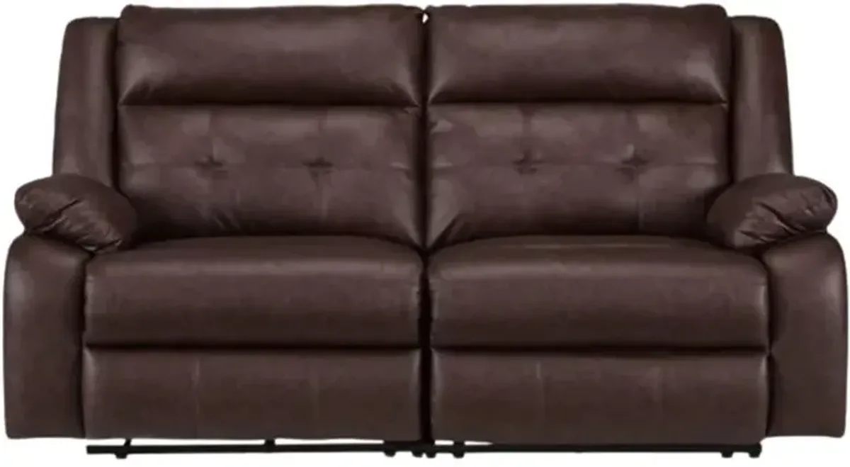 Signature Design by Ashley® Punch Up 2-Piece Walnut Power Reclining Sectional Loveseat