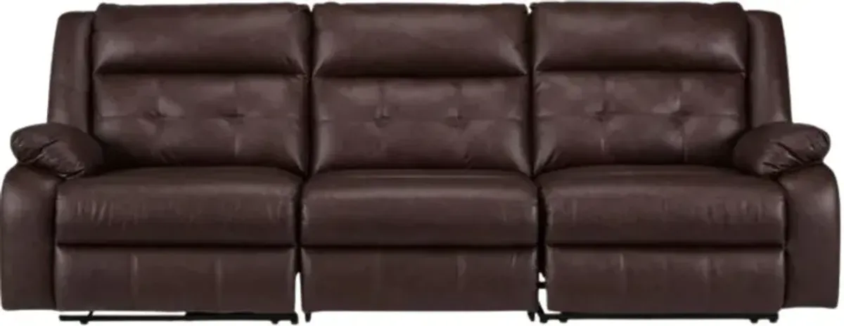 Signature Design by Ashley® Punch Up 3-Piece Walnut Power Reclining Sectional Sofa