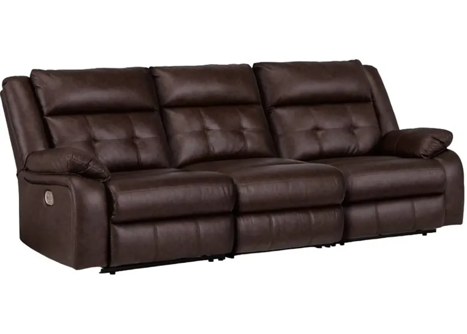 Signature Design by Ashley® Punch Up 3-Piece Walnut Power Reclining Sectional Sofa