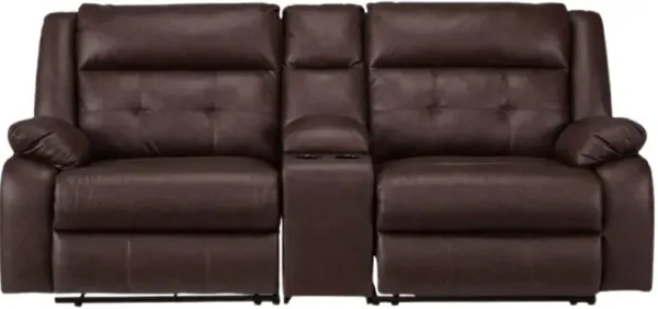 Signature Design by Ashley® Punch Up 3-Piece Walnut Power Reclining Sectional Loveseat with Console